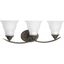 Antique Bronze 3-Light Bath Fixture with Etched Glass Shades