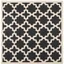 Safavieh Courtyard Black and Beige 4' Square Indoor/Outdoor Area Rug