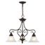 Timeless Bronze 3-Light Chandelier with White Alabaster Glass