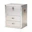 Serge Silver Metal Industrial 2-Drawer Accent Cabinet