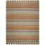 Turquoise and Brown Handwoven Cotton Striped 8' x 10' Area Rug