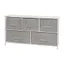 White Cast Iron Frame Vertical Storage Dresser with Light Gray Fabric Drawers