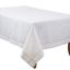 Elegant White Tablecloth with Gold Embroidered Border, 72" x 180"