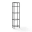 Sleek Aimee Narrow Oil-Rubbed Bronze Etagere with Tempered Glass Shelves