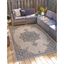 Beige and Black Rectangular Outdoor Synthetic Rug, 9' x 12'