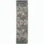 Boho-Chic Gray and Light Blue Synthetic Runner Rug 2'2" x 10'