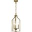 Morrigan Natural Brass 21" Traditional 3-Light Open Cage Pendant