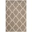 Beige and Ivory Diamond Shag 6' x 9' Area Rug