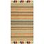 Coastal Charm Green Stripe Hand-Woven Cotton Area Rug 2'6" x 4'