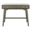 Ash Grey Transitional Home Office Desk with Polished Chrome Hardware