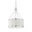 Delphi White Drum Pendant with Polished Nickel Accents