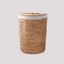 Natural Brown Water Hyacinth Wicker Laundry Hamper with Lid