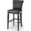 Seth Black Leather and Wood Parsons Bar Stool