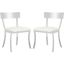 Abby 19'' White and Chrome Modern Side Chairs, Set of 2