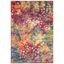 Fuchsia & Gold Hand-Knotted Square Synthetic Easy-Care Area Rug