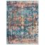 4' x 6' Blue Floral Motif Synthetic Area Rug