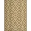 Green and Beige Rectangular Synthetic Outdoor Area Rug