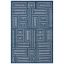 Reversible Navy and Ivory Hand-Knotted Cotton Blend 4' x 6' Area Rug