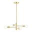 Satin Brass Mini 4-Light Asymmetrical Chandelier