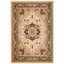 Elegant Beige & Black 4' x 6' Hand-Knotted Synthetic Area Rug