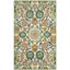 Ivory and Green Hand Tufted Wool Floral Area Rug 4'x6'