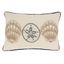 Off-White Cotton Embroidered Shells Throw Pillow Cover, 14"x20"