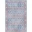 Serapi Blue and Rust Washable Viscose Area Rug