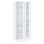 White High Gloss Lighted Glass Curio Cabinet with Shelves