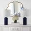 Navy Blue Ceramic Table Lamp Set with White Shades