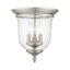 Elegant Brushed Nickel 3-Light Flush Mount with Seeded Glass Jar
