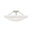 Transitional Brushed Nickel 3-Light Bowl LED Semi-Flush Mount