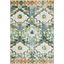 Ivory and Green Geometric Synthetic 8' x 10' Area Rug