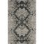 Gray and Black Handmade Wool Floral Area Rug