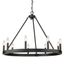 Matte Black Transitional 9-Light Wagon Wheel Chandelier