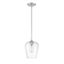 Octave Satin Nickel Mini Pendant with Clear Glass Shade