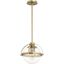 Aged Brass Globe Pendant with Clear Glass Shade