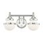 Polished Chrome Two-Light Bath Vanity with Opal Glass Shades