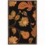 Chelsea Black and Orange Floral Wool Area Rug