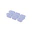 Large Clear Plastic Storage Containers with Blue Handles, Set of 6