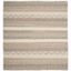 Handmade Beige and Natural Wool Striped Square Rug