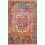 Crystal Orange and Light Blue Rectangular Synthetic Area Rug