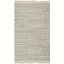 Gray Geometric Handwoven Cotton Area Rug with Fringe, 3' x 5'