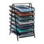 Black Metal Mesh 7-Tier Letter Tray Organizer with Handle