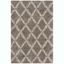 Ivory and Grey Geometric High Pile Shag Area Rug