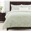 Sage Paisley Damask Microfiber Queen Duvet Cover Set