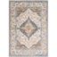 Gray and Beige Polypropylene Traditional Medallion Area Rug