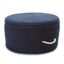 Navy Woven Round Pouf 21"x21"x12"