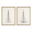 Set of 2 Minimalist Evergreen Tree Sketches on Canvas