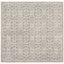 Handmade Silver and Ivory Square Wool Tufted Rug