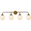 Hanson 4-Light Brass and Frosted Glass Bath Sconce